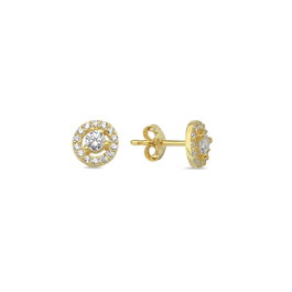 Heliophilia Silver Pendientes de Plata de Ley 925 con Baño de Oro y Circón